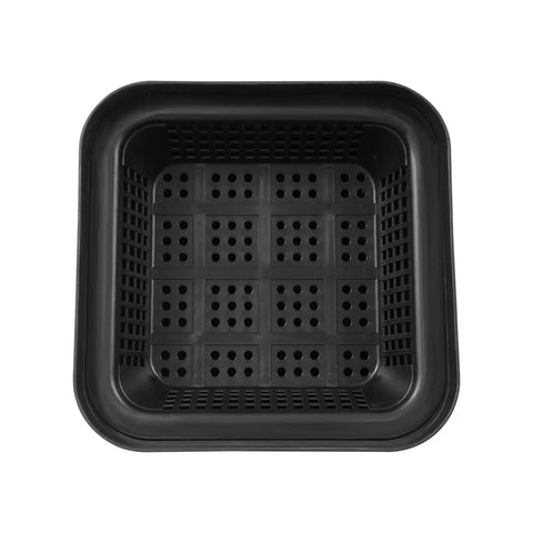 Top view of Heavy Duty Catch Basin With Grate And Debris Basket For Yard Drainage And Lawn Downspouts French Drain Systems No Reserved Hole