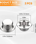 2 Piece Spring Steel Push On Pushnut Cap Stud Five Eighth Inch Axle Fastener With Zinc Finish For Rolling Bins Lawn Wagons And Hand Trucks A Tough Cotter Pin Replacement, showing size dimensions.