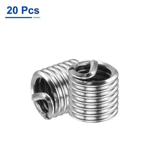 Built Like A Tank 20 Piece Wire Thread Inserts In 1/4 20 UNC Helical Coil Format Crafted From Durable 304 Stainless Steel For Effortless Rust Proof Thread Fixes On Heavy Machinery