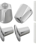 HotioGa Polished Chrome Shower Knob Set Of 2 Replacement Handles High Quality Trim Kit For 5-1/2 Inch Faucet Stem Tub And Shower Mixer Cartridge Dandy Upgrade, chrome handles with flanges and threaded stems