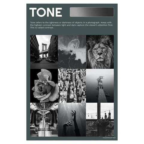 Tone poster from the 7 Poster Elements Of Photography Set For Art Classrooms And Teachers, 12 by 18 inches, Made in USA