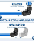 Installation guide for Six Pack Elbow Union Push To Connect Fittings Five Sixteenth In OD Tube Quick Lock Air Hose Adapters
