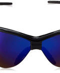 Nemesis Safety Glasses Black Frame And Blue Mirror Lens For Workday Protection Lightweight Durable Eye Gear Fits Comfortably
