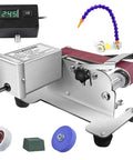 Heavy Duty 350W Wet Bench Sander With Digital Speed Control And Electric Knife Sharpener featuring metallic body and adjustable speed knob.