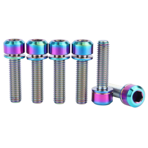 Dope Titanium Bike Stem Bolts M5x20mm Hex With Washer Stigma Chamfer Head Ultra Lightweight Yet Strong Perfect For Bicycle Stem Repairs And Upgrades Set Of 6