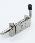Keyless Spring Latch for Barn and Garage, stainless steel construction, 15cm x 10cm x 4cm, rust-resistant design.