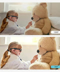 Little girl in doctor costume playing with large teddy bear, illustrating the clarity difference between 1080p and 3MP resolutions.