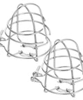 Rock Solid Fire Sprinkler Head Protector Cages 2 Pack silver metal cages for pendant sprinklers, 3.14x2.95x2.75 inches.