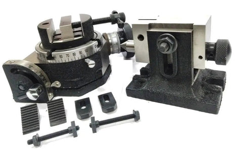 Tilting Milling Indexing Rotary Table 4 Inch 100 Mm With Tailstock M6 Clamp Kit And 100 Mm Round Vice for Milling Machines