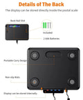 Back view of Digital Shipping Scale Half Ounce To 440 Pound High Accuracy Postal Scale with nail slot and battery inclusion.