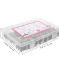 141 Piece Furniture Bolts And Nuts Kit For Beds And Cribs, Aluminum Alloy Screws Set for Wood Repair in plastic case with dimensions