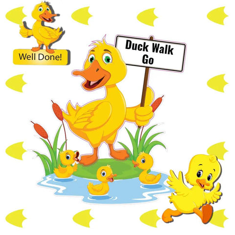 Duck Walk Sensory Pathway Kit For Schools And Classrooms With 16 Peel And Stick Vinyl Decals Easy Install On Anti Slip Traction Mat Ships Flat For Quick Setup Kid Friendly Pathway To Channel Energy And Focus