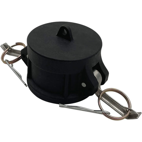 2 Pack Camlock Fittings 2 Inch Type DC Quick Disconnect Polypropylene Cam Lock Couplings With Dust Cap front view