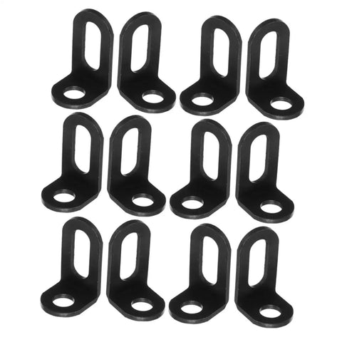 Heavy Duty L Brackets For Corner Shelf Support Cabinet Cold Rolled Steel L Shape Corner Brace Built Tough For Heavy Weight Wood Furniture Assembly No Frills Hardware in matte black, set of 12.