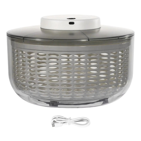 Game Changing Hella Big Electric Salad Spinner For Quick Lettuce Washing Knockout Battery Powered Produce Dryer with USB cable.