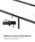 Heavy Duty Queen Bed Frame Sag Saver Center Support Cross Bars Steel Reinforcement Kit showing multiple gear settings for adjustment.