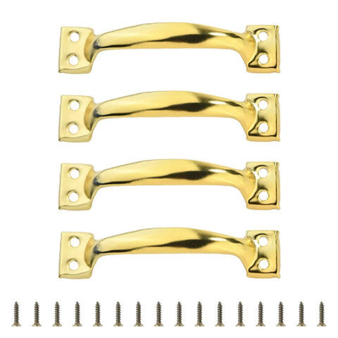 Pack Of 4 Bow Shaped Metal Gate Handles For Wardrobes Cabinets Drawers Cupboards Fences And Garage Doors with screws