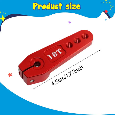 18T Metal Servo Rocker Arm Steering Horn For 60 To 160 Kg Servos, 1.77 Inch spare part, red aluminum RC steering arm