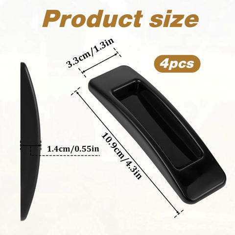Self Stick Cabinet Handles 4 Pack Black Plastic Drawer Knobs For Cabinets Wardrobes Sliding Doors And Windows Multipurpose Adhesive Mount