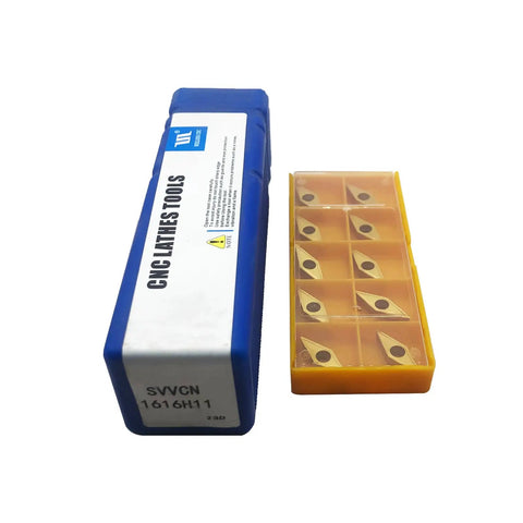 Five Eighths Inch Indexable Lathe Turning Tool Holder with SVVCN1616H11 boring bar and VCMT110304 VCMT32 51 carbide inserts.