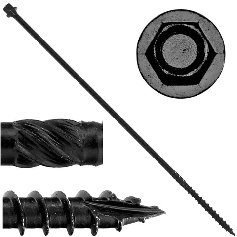 Badass Beefed Up Two Inch Timber Screws Heavy Duty Hex Head included in 50 Count Box, heat treated steel for landscaping use.