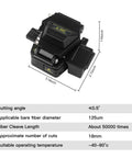 Three In One FTTH Fiber Optic Cleaver And Cutter For Cold Splicing With Tungsten Steel Blade Aluminum Alloy Body High Precision Cable Cutter shown with dimensions and specs