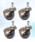 4pcs Inch Antique Bronze Ball Caster Wheel Swivel Chair Furniture, featuring black wheels with bronze mounts for smooth movement.
