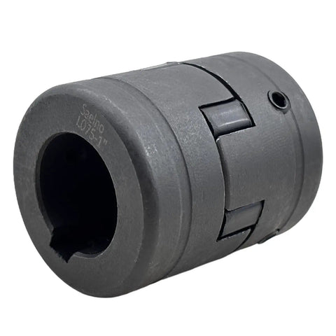 1 Inch Bore Flexible 3 Piece L Jaw Coupling Set With Rubber Spider for Log Splitter, Rust Resistant, HT250 Cast Iron Close-up