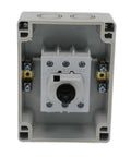 Beefy Enclosed Mountable Motor Disconnect Switch For Heavy Duty Machinery 3 Pole 25A 600V IP66 NEMA 4X front view