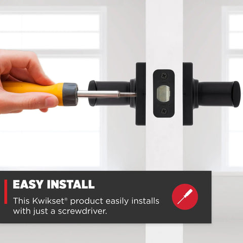 Installing Matte Black Interior Passage Door Lever For Closets And Hallways Non Locking Reversible Handle with screwdriver