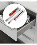 Two Pack Heavy Duty Metal Drawer Slides With Bottom Concealed Mount For Clean Minimal Cabinet Look No Exposed Hardware Maximizes Internal Space In Narrow Drawers Push To Open Rebound Mechanism For Sleek Smooth Pullless Operation, installed under drawer