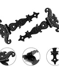 4 Pcs T Strap Hinges Black Decorative Door Hinges For Barn Doors Furniture Cabinets Wooden Boxes And Jewelry Cases With Screws