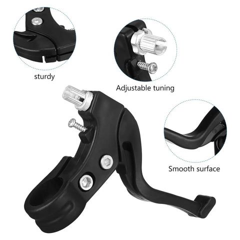 Durable black kids bike brake lever with adjustable tuning for safe quick braking on the go, universal 2 to 2.3 cm handlebar fit