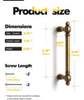 Antique Brass Zinc Alloy Cabinet Pulls Three And Three Quarter Inch Hole Center Vintage Drawer Handles dimensions and screws.