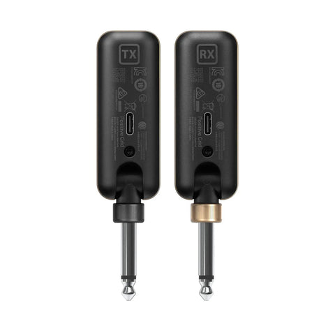 Back view of transmitter and receiver for Wireless Guitar System With Rock-Solid 2.4G Transmission, 24-Bit/48kHz Audio