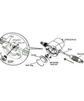 Illustration showing components of Double Head Sheet Metal Nibbler Cutter Holder Tool Power Drill Attachment for cutting metal