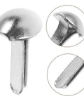 Close-up of silver split pins from 100 Piece Doll Joints Puppet Craft Kit For Kids And Grownups Scrapbook Fasteners