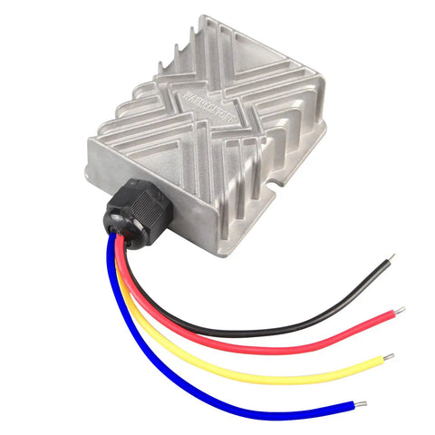 Isolated DC To DC Converter 30V 120V Input To 12V Output 10A 120W Step Down Power Supply with wires, silver casing
