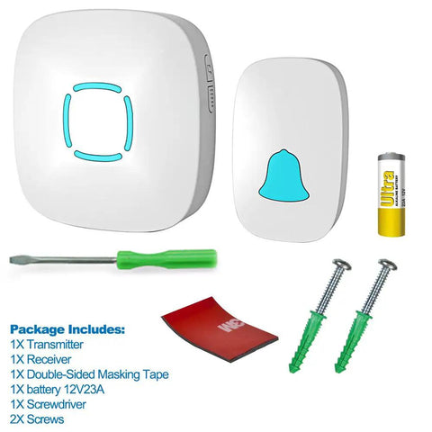 Super Loud Long Range Waterproof Wireless Doorbell Kit With 36 Chimes And Adjustable Volume, 1000 Feet Operating Range, Crystal Clear Sound And LED Flash Alerts, Built For Home Use, Dustproof And Easy Clean, Includes One Receiver And One Door Button