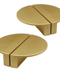 4 Pack Half Moon Cabinet Pulls Handles 2.5 Inch Center To Center Semicircle Drawer Pulls in solid brass, brush gold finish