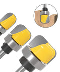 Dish Carving Router Bit Set With Ball Bearing Three Piece One Quarter Inch Shank Bowl And Tray Template Bits For DIY Woodworking