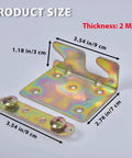 Heavy Duty Bed Rail Brackets With Mounting Hardware, Non Mortise Double Hook Slot Bed Frame Connectors, built tough iron fittings, size details