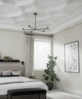 Bedroom with Inner Diamond Intersection For 8 In Deluxe Coffered Ceiling System Kit Solid Urethane Construction, modern decor