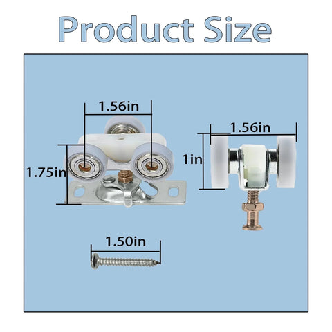 H530 Sliding Pocket Door Roller Assembly 2 Pack With Top Hanger Replacement Wheels for Bypass Closet Doors and Wardrobe Tracks