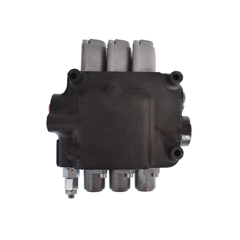 Waltyotur hydraulic directional control valve, 3-spool loader valve with SAE ports, black metal body