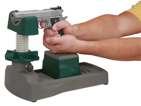 Person using Pistolero Pistol Sight Adjustment Kit With 5 Inch Horizontal And 3 Inch Vertical Travel Built Tough for range days