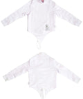 Front and back view of 350N Fencing Uniform Full Set Pants Jacket Vest For Foil Epee Saber White Pro Grade Practice Gear