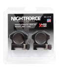 Nightforce Xtreme Duty Ultralite 30mm 4 Screw Hard Anodized Aluminum Gun Scope Rings Set Low 0.885 Inch Black Package