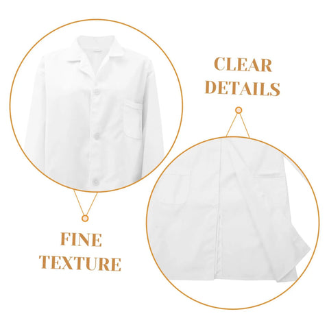 Long Sleeve White Lab Coat For Men Breathable Skin Friendly Lab Jacket For Students And Laboratory Work Comfortable All Season Uniform A True Workhorse Medical Style Coat XXL with clear details and fine texture