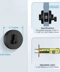 Single Cylinder Deadbolt Lock With Key For Front Door Entry Built Tough For Exterior Use, Heavy Duty High Security Matte Black Finish